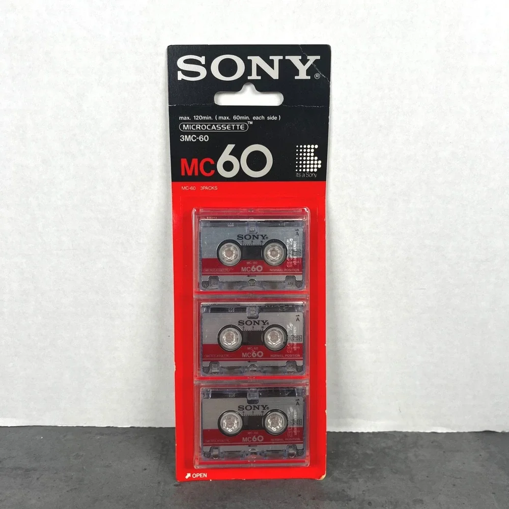Sony MC-60‎ Microcassette 60 Minute Normal Position 3-Pack 3MC-60 Made in Japan